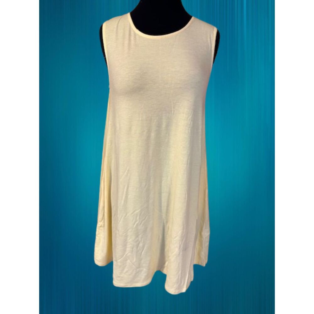 Yellow Tank Top Dress with Pockets    T1982M  Medium    (I) NWT Boutique